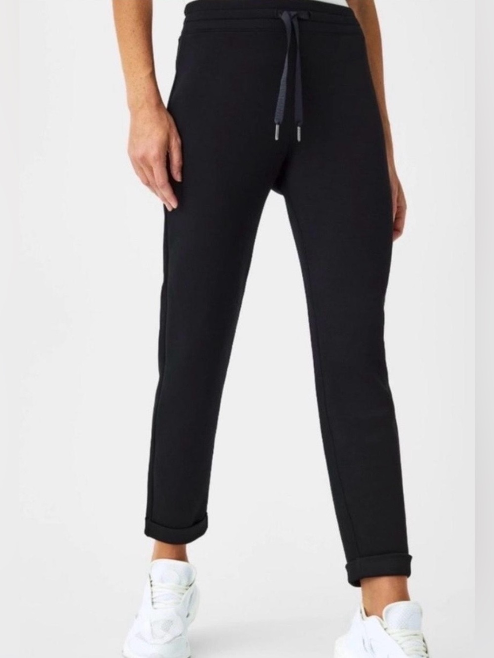 Spanx AirEssentials Soft Black Cuffed Shapewear Outdoor Preppy Tapered Joggers M